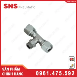 KTB12-04 Nối siết ống chữ T ren ngoài SNS (PB12 04 siết ống cứng)