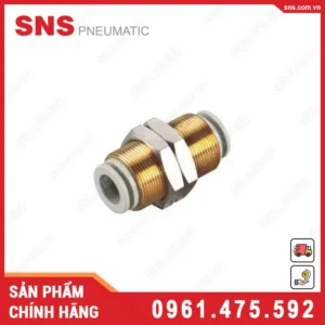 KQ2M10 Nối nhanh thẳng có đai siết SNS (PM10 Màu trắng)