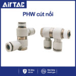 PHW16 04 Nối nhanh góc 2 nhánh Airtac (PHW16-04 Màu trắng)